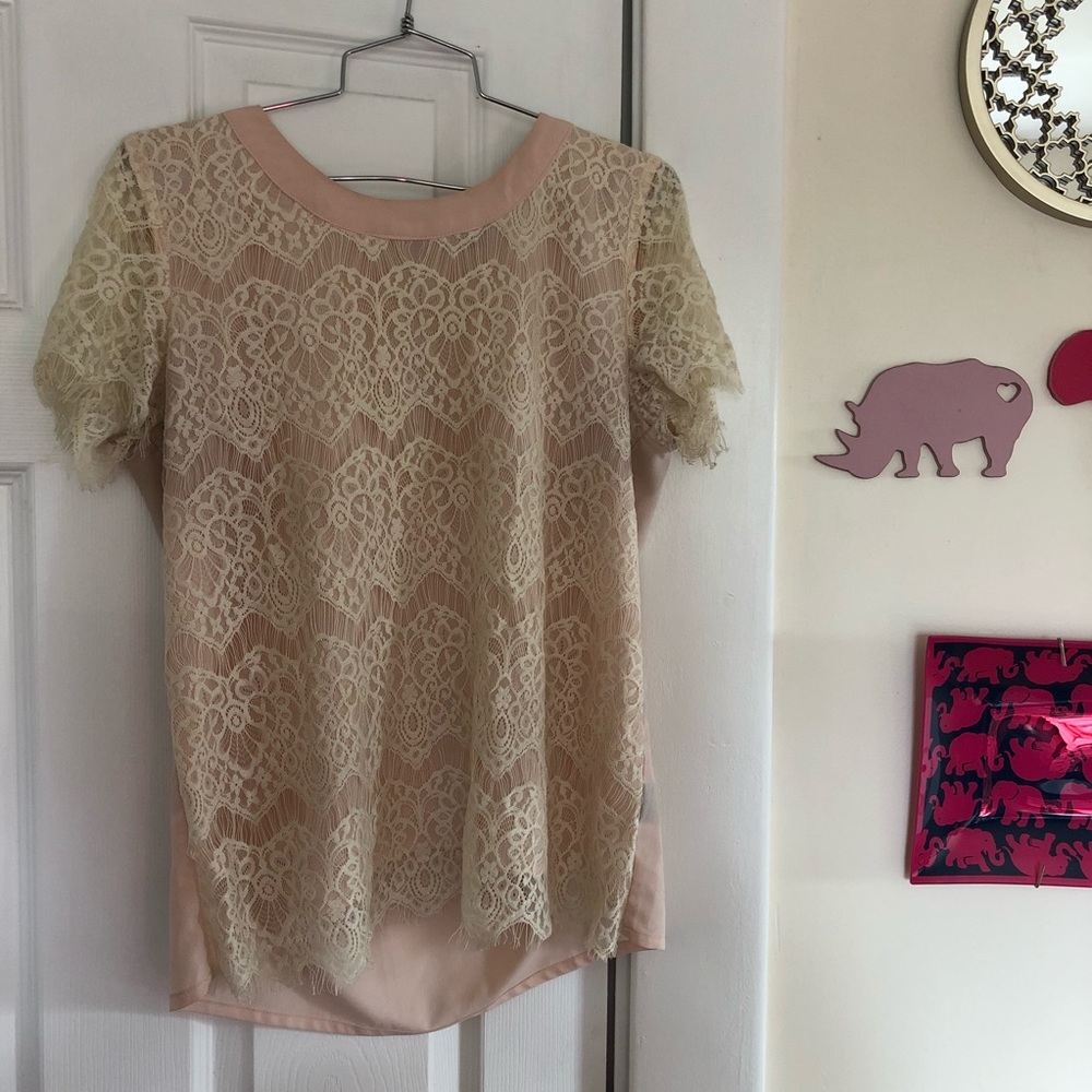 Blush lace top